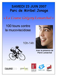affiche pour la course Grégory Lemarchal